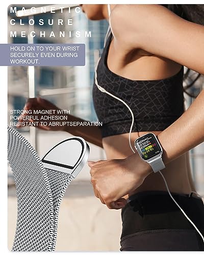 Image of Original Stainless Steel Milanese Loop Compatible with Apple Watch Band 38mm 40mm 41mm 42mm 44mm 45mm 46mm 49mm, Magnetic Clasp Band for iWatch Series 11 10 9 8 7 6 5 4, SE 3 2 1 Ultra3 2, Women & Men