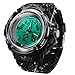 10 ATM Luminoso Impermeable Reloj de Buceo Deportivo Cronómetro Sumergible con Función de Alarma, Soporte de Pantalla de Zona Horaria Dual, Formato de 12/24 Horas, Movimientos Digitales y Analógicos