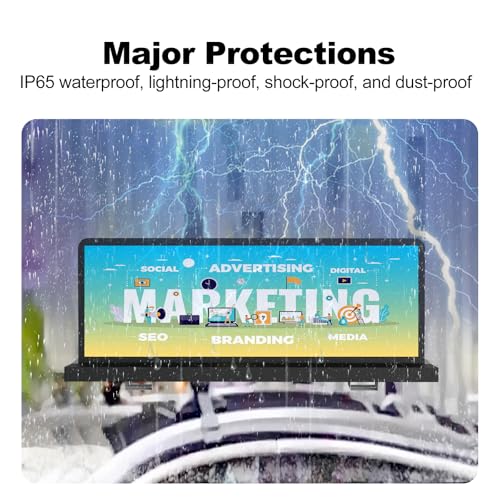 Image of Double Sided Taxi Top LED Display, 4500nits High Brightness Commercial Advertising Car Roof LED Screen, IP65 Waterproof Advertising Display, 3G /4G /WiFi /USB Control, Wireless Remote Control