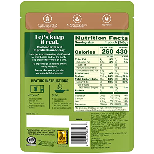 Seeds Of Change Organic Seven Whole Grains Rice Blend, Microwaveable Ready To Heat, 8.5 Ounces (Pack Of 12) #TOP1