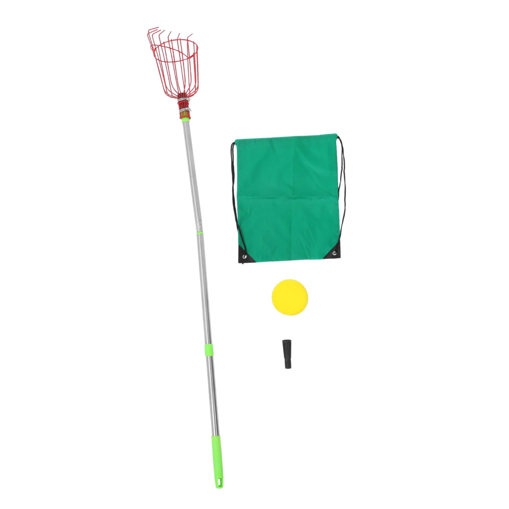 HOLIDYOYO Fruit Picker Fruit Pole Picker Garden Harvest Basket Fruit Grabber Reacher Tool Cherry Picker Apple Bag Apple Picker Picker Avocado Picker Red Stainless Steel