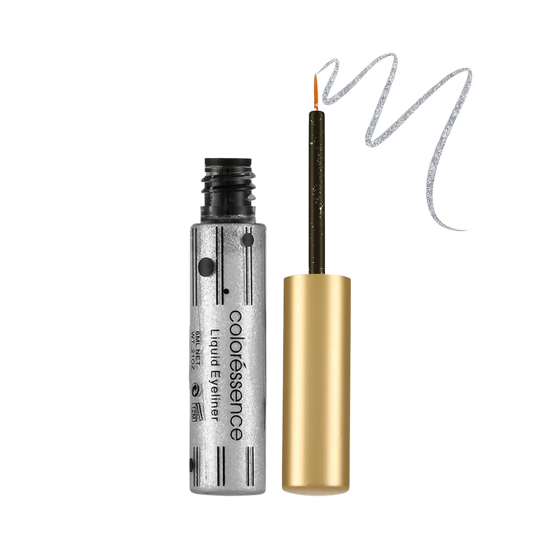 Coloressence Liquid Shimmer Gel Eyeliner, Silver, 6ml | Glittery Finish | Long Lasting | Waterproof | Smudgeproof | Bold Pigment | Silky Smooth Formula-picture-17