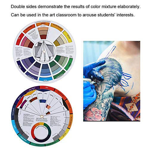 Tattoo Color Wheel Eyebrow Pigment Mixing Guide Double-Sided 14cm/5.5in Palette Blending Chart for Microblading Permanent Makeup Artists Detailed Results Professional Pigment Mixing Tool - Image 3