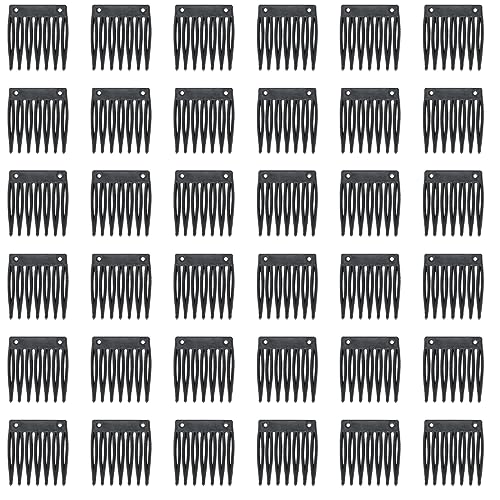 Honbay 60 peines plásticos de 7 dientes color negro miniatura 1