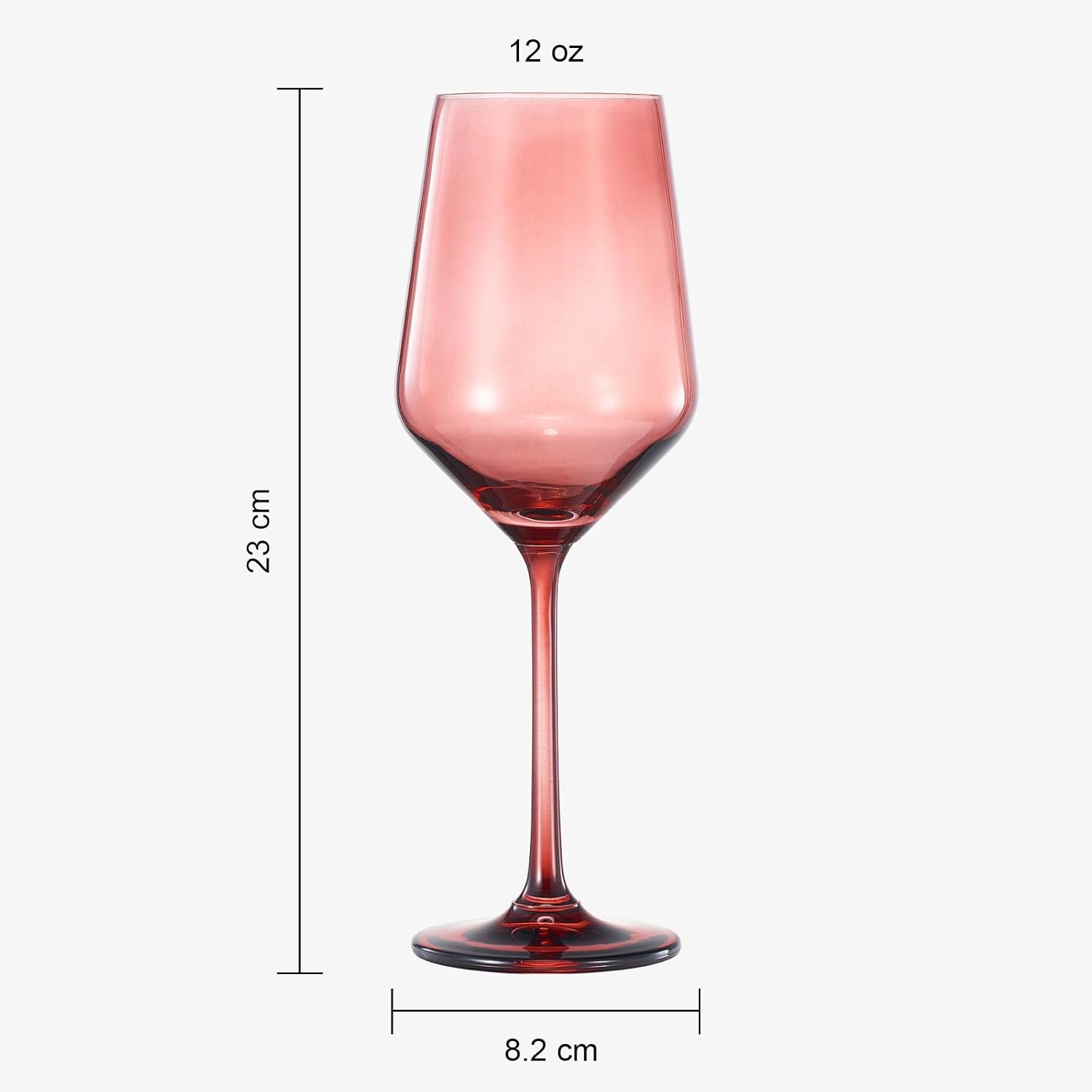 Khen Colored Crystal Wine Glass | Set of 2 | Large Stemmed 12 oz Glasses, Great for all Occasions & Special Celebrations Italian Style Tall Drinkware for Red & White Dinner Glassware (Cranberry Red) - Image 5