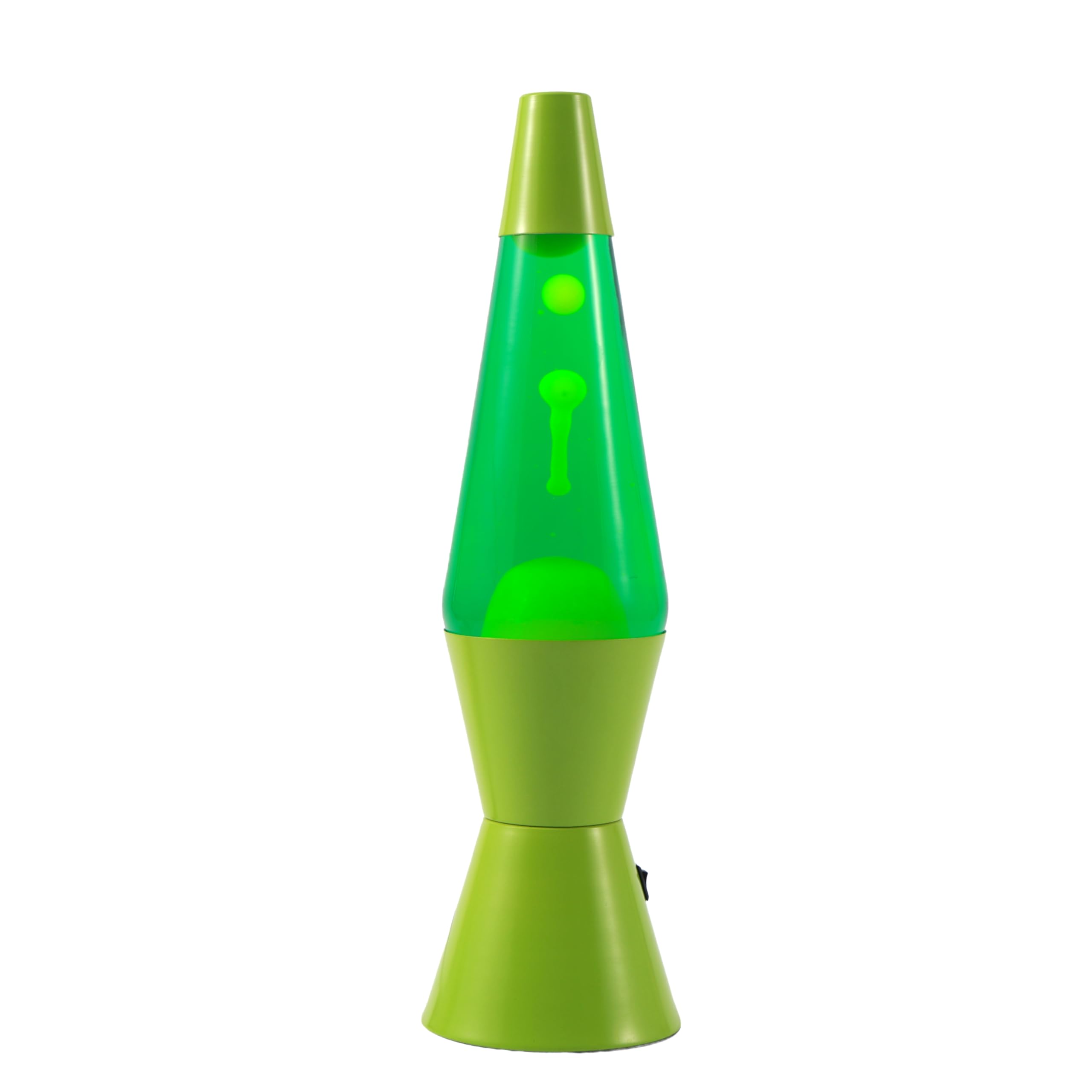 I-TOTAL® - LED-Lavalampe – Modernes Design mit fließendem Blaseneffekt, geringer Energieverbrauch, integriertes LED-Licht, 37 cm (Grüner Sockel, grüne Flüssigkeit, gelbes Wachs)