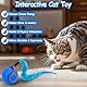 Interaktives Katzenball Spielzeug, Elektrisch Katzenspielzeug Ball interaktives Spielzeug mit Schwanz für Katzen Katzenspielzeug Selbstbeschäftigung,Über USB Wiederaufladbares(Short Tail) blau