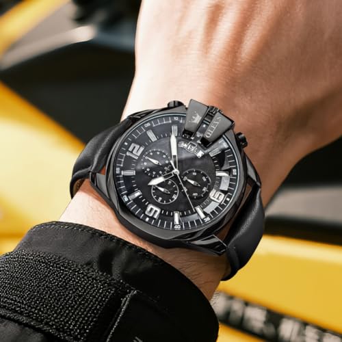 Image of OLEVS Mens Watch Fashion Simple Casual Chronograph Big Face Watches for Men