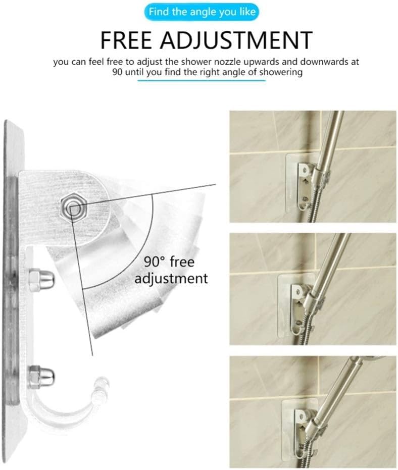 Support de douche universel réglable en ABS chromé pour barre de salle de bain
