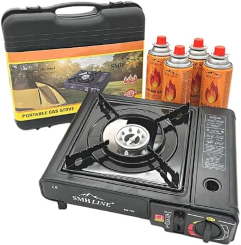 Cuisinière De Camping Gaz Butane Imex - Valise De Transport Avec 4 Cartouches Incluses