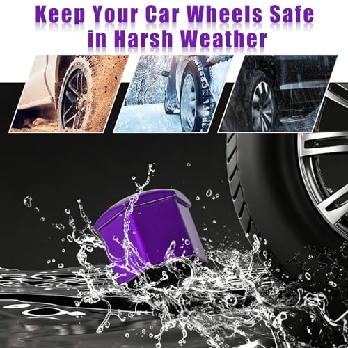 Image of Blueshyhall 19mm Wheel Lug Nut Cover Bolt Caps Anti-Rust Car Tire Nut Cover with Removal Tool (Pack of 20) - Chrome Purple