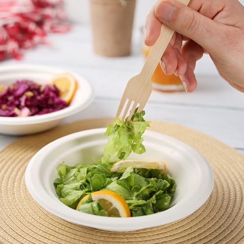 Gusto [100 Count] Natural Bamboo Disposable Forks thumb #2