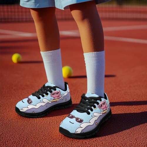 Kids Animals Sneaker Soft Lightweight Breathable Lace-Up Tennis Shoes for Litter Kids Anti-Slip School Athletic Outdoor Footwear Running Shoes for Big Kid US 11-53