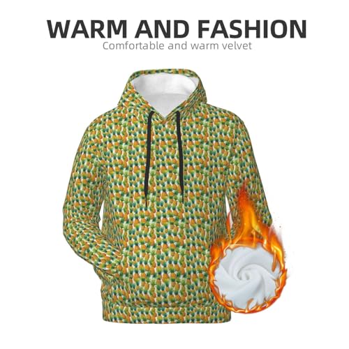 Sweat à capuche ananas Noir XL pour homme, pull léger imprimé de printemps - 6