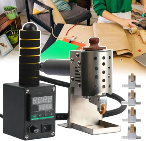 Handheld Digital Hot Melt Glue Roller Machine,50-220°C Precision Control,4 Coating Heads,Professional Clothing and Fabric Adhesive Application (150ml)