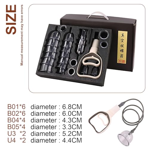 Kingbar Schröpfgläser mit Vakuumpumpe, Schröpfset für Gesicht und Körper, U-förmiges Cupping Set Schröpfgerät Massagegerät zur Lymphdrainage Entspannen Muskeln, 24 Pcs