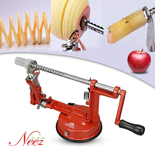 Neez Appelschiller - 3 in 1 Multifunctioneel Apple, Groente, Aardappel en Fruitschiller - Roestvrij Staal Schaaf, Corer en Dunschiller Machine met Handslinger - Image 4