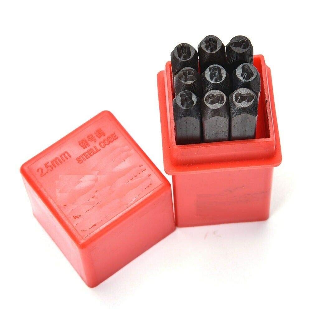 Rocwing Black Steel Punch Stamps Set Of Alphabet Or Number, Varieties Of Sizes (2.5Mm Numbers)
