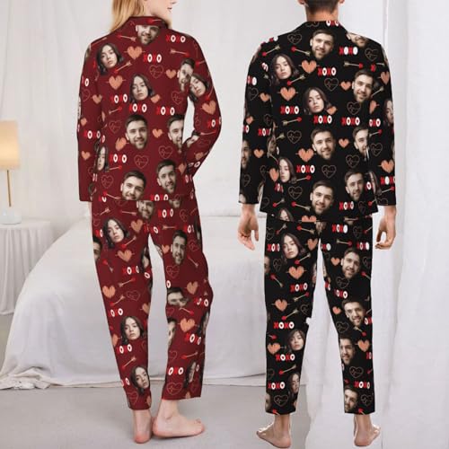Personalized Pajamas for Women Men Custom Face Pet Pajamas with Photo Customized Christmas Pjs Maching Set3