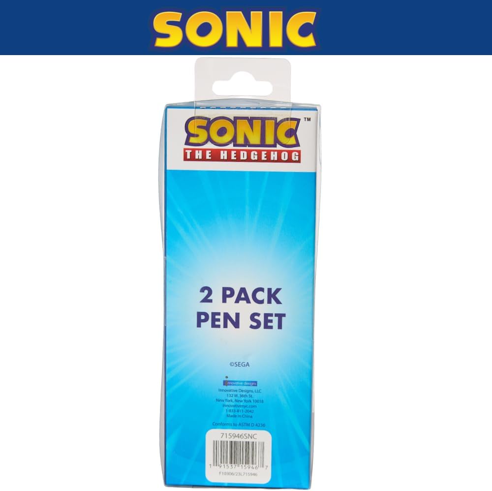 Innovative Designs Sonic the Hedgehog Pens, 2 Pack Sonic Pen Set, Cute Pens for Boys and Girls – Sonic & Shadow