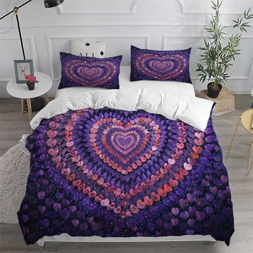 Housse de couette chambre à coucher lit 260x220 motif romantique moderne