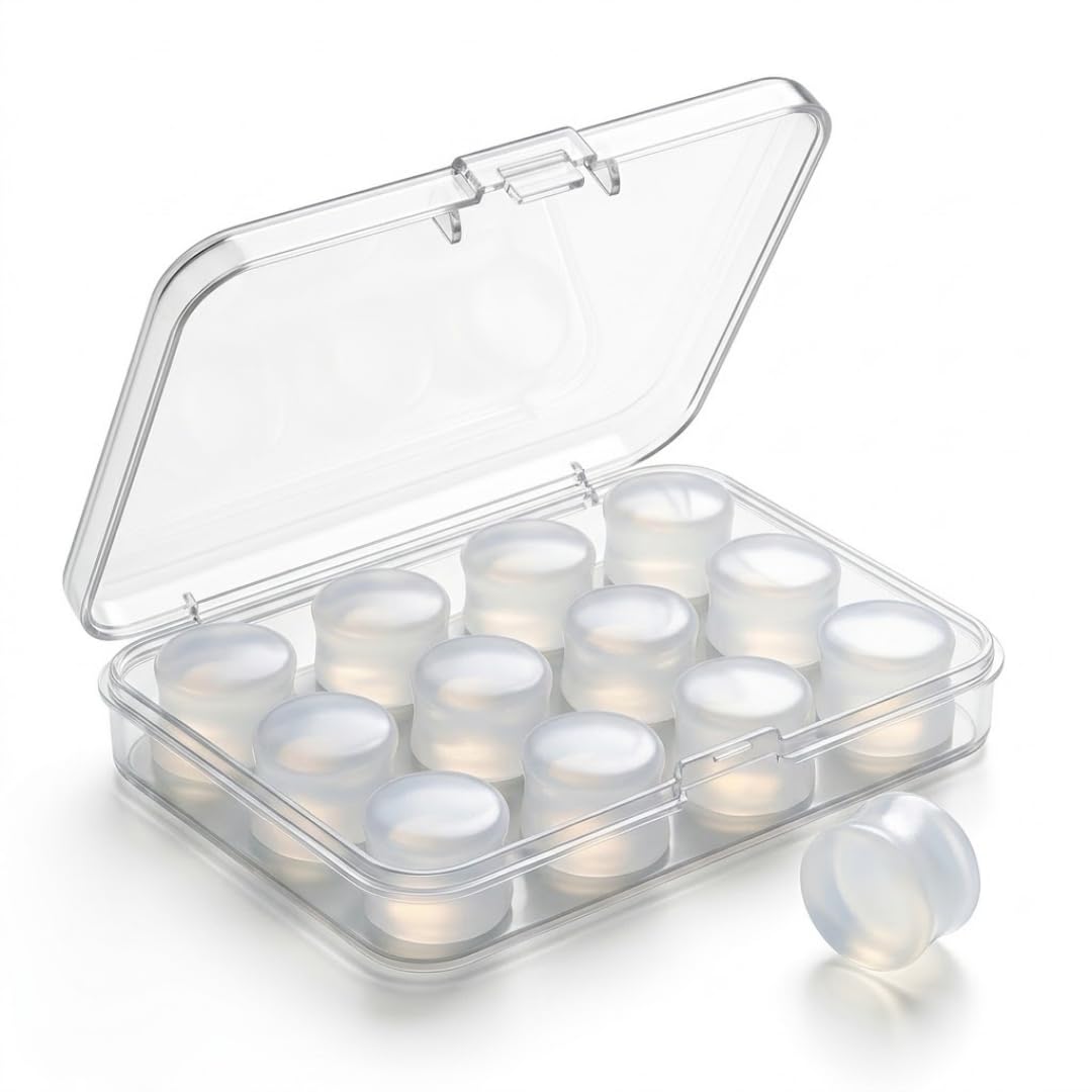 Luxeeva® Moldable Silicone Putty Ear Plugs for Swimming & Sleep, 12 Pcs with Case | Reusable Custom Fit Waterproof Earplugs for Travel, Study, Noise Reduction-image-22