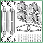 Sun Shade Sail Fixing Kit, M6 Heavy Duty Sun Sail Shade Hardware Kit, 304 Stainless Steel Awning Attachment Set for Garden Triangle and Square, Hardware Accessories Kit