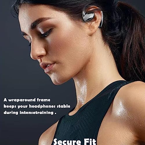 Image of Over Ear Wrap Around Earbuds Bone Conduction Open Ear Headphones Running Sport Workout Wireless Earbuds Gaming with Earhooks Mic Gym Sports Gaming Ear Buds Running Workout Bluetooth Earbud