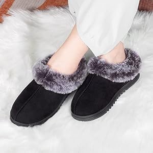 Amazon.com | UBXRIN Womens Fuzzy Memory Foam Slippers Boots