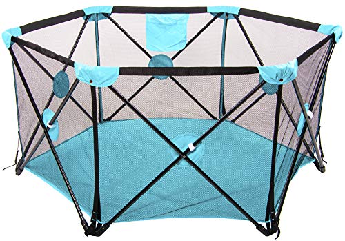 BalanceFrom Portable Play Yard Play Pen with Carrying Case, Indoor and Outdoor, Multicolor