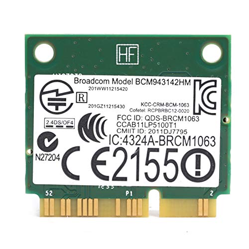 Carte Réseau sans Fil, Bcm943142hm 802.11 B / G / N Half Mini Pci-e WiFi Carte Bluetooth 4.0, pour Windows 7/8/10, pour Dell Xps 2710 17 TR Cover
