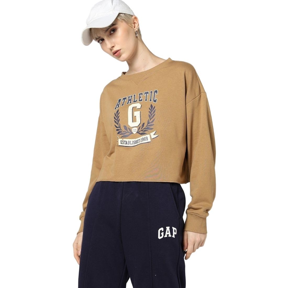 gap Women's Regular Fit Solid Full Sleeves Round Neck Sweatshirt-picture-44