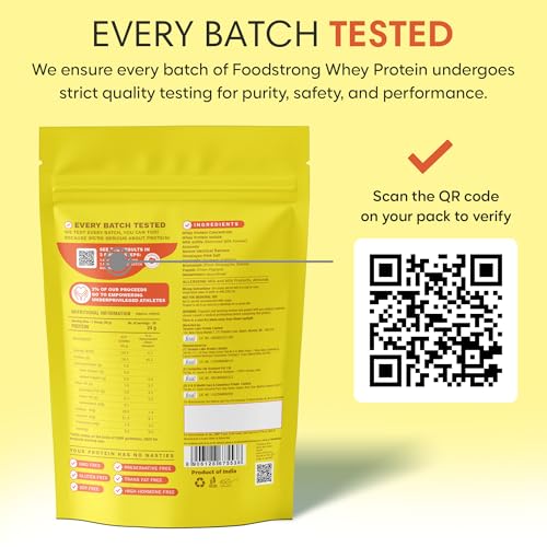Image of Foodstrong Whey Protein Powder (Concentrate + Isolate), 100% Hormone Free Grass-Fed Whey, 24G Protein & 6.6G BCAA, Malai Kulfi, With Turmeric & Digestive Enzymes, 1KG