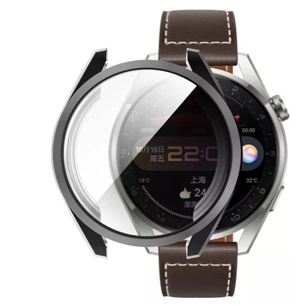 Dado Full Case Protector Compatible with Huawei Watch 3 PRO 48 mm, TPU Full Screen Protector Case Frame (Black)