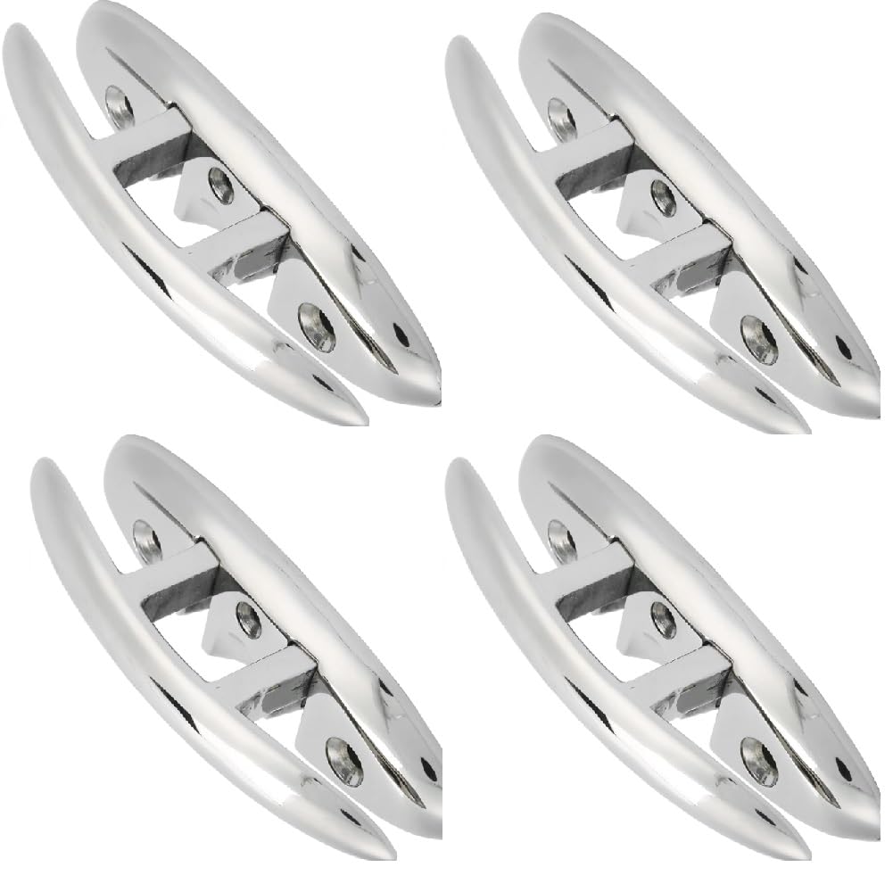 TREPPE 4 Piezas - Cornamusa para Barco, Accesorios de Amarre para Barco Acero Inoxidable (6 Pulgadas / 15cm)