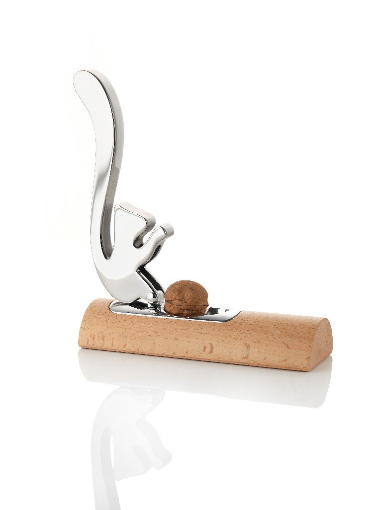 Alessi AB13 Scoiattolo - Casse-Noix Design, en Acier Inoxydable 18/10 et Bois
