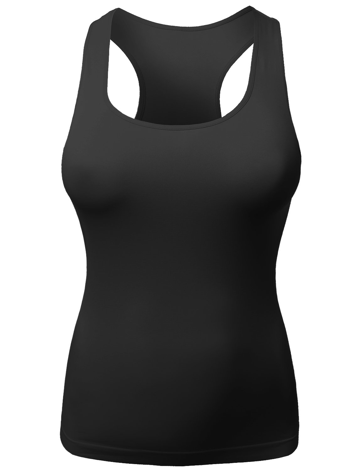 Plus4u Women's Seamless Racerback Active Long Jersey Plus Size Tank Top