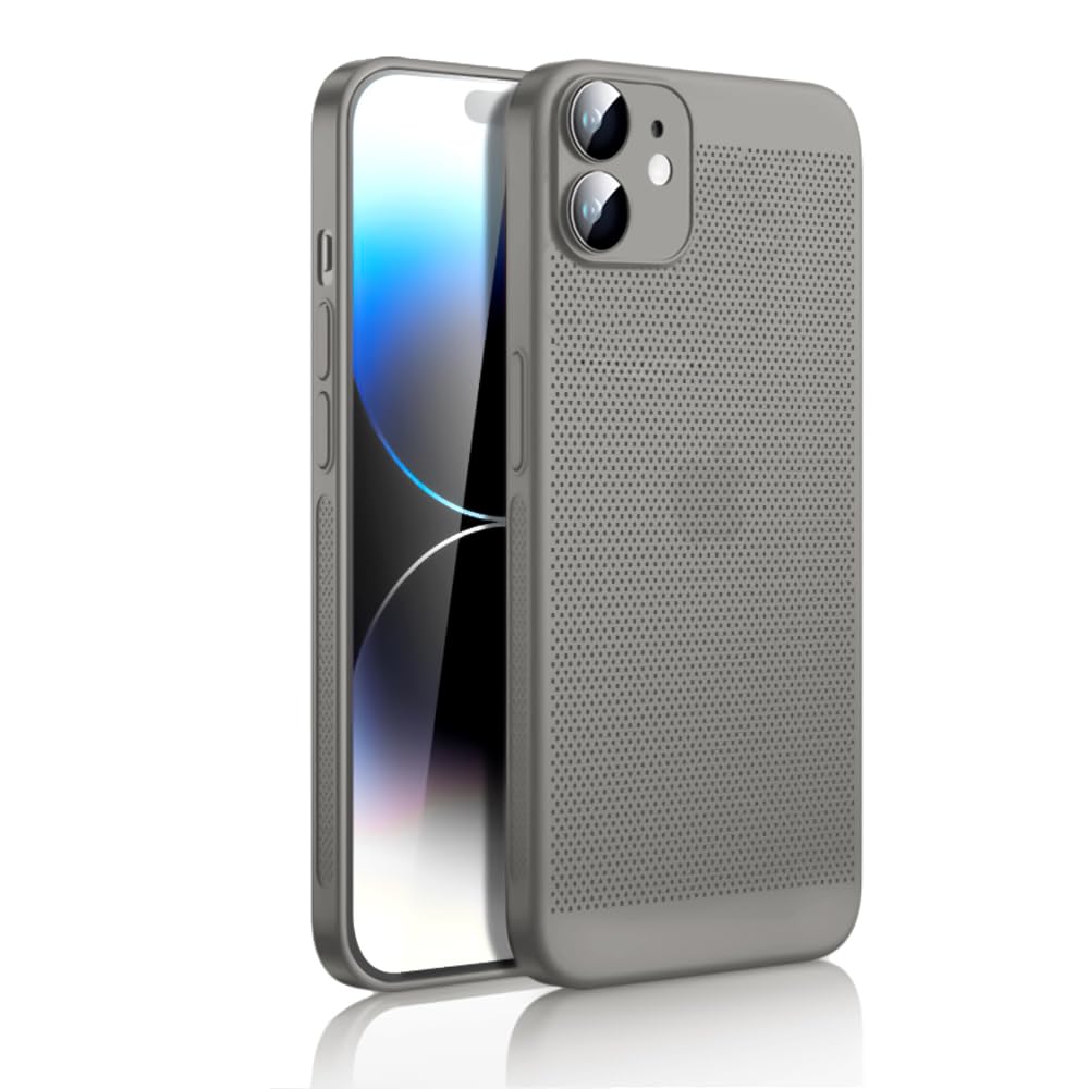Dl3 Mobilak Case For iPhone 11 6.1-Inch Heat Dissipation Case with Built-in Camera Lens Protector Slim Fit Breathable Cooling Anti-Fingerprint Hard PC Back Shockproof Cover