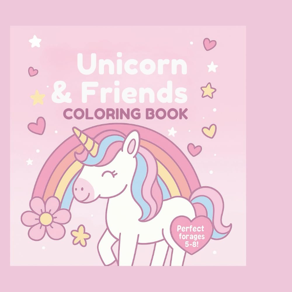 Unicorns & Friends Coloring book: Great for ages 5-8 years old