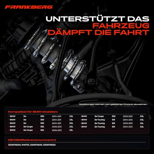 Frankberg 2x Federn Fahrwerksfeder Hinterachse Kompatibel mit E90 E91 318 320 325 330 335 2004-2012 E92 320 325 330 2006-2013 Replace# 33536768250