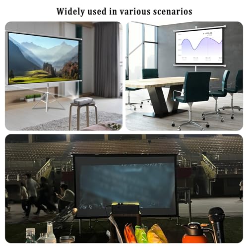 Pantalla de proyección portátil HD retráctil de 72" 16:9 con trípode miniatura 6
