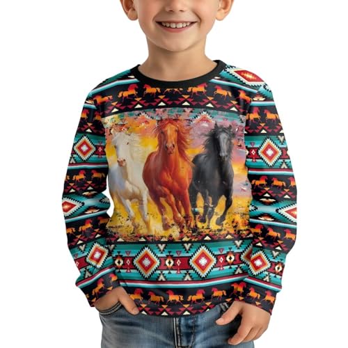 Image of Uourmeti Long Sleeve Tops for Boys Graphic T Shirts Teen Girls Active Pullover Tees