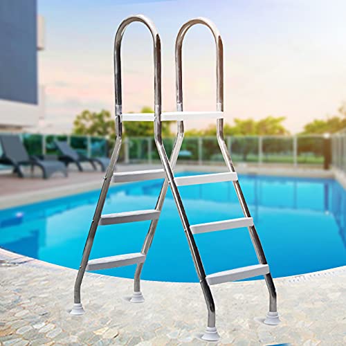 Escalera para piscina elevada 52" acero inoxidable 304 miniatura 1