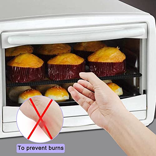 Hopbucan 4 Pcs Black Oven Shelf Silicone Rack Guard + 2 Pcs Non Stick Oven Liners Mat for Keeping Oven Clean and Protecting - Image 2