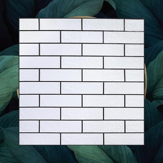 Image of Brick Wallpaper - Self Adhesive PE Foam Brick Design 3D Wall Stickers /DIY Wallpaper for Home Hotel Living Room Bedroom & Cafe (70 x 77cm, Appx. 5.8Sq Feet) (Black Line)