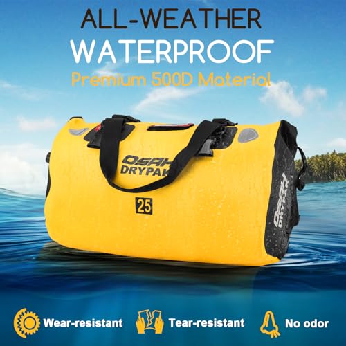 Waterproof Duffel Bag - Motorcycle Dry Bag Tail Bag with Large Storage Space, Waterproof Luggage Duffle Bags with Outer Mesh Zipper Pocket for Camping, Kayaking, Fishing & Traveling by OSAH DRYPAK - Image 4