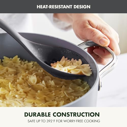 image for GreenPan Silicone Slotted Spoon, Cooking Kitchen Utensil, Mixing Stirr