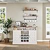 Yitahome farmhouse sideboard buffet cabinet with storage 47 coffee bar with power outlet wall mounted floating shelves wine bar cabinet for kitchen living room white  urban country home decor