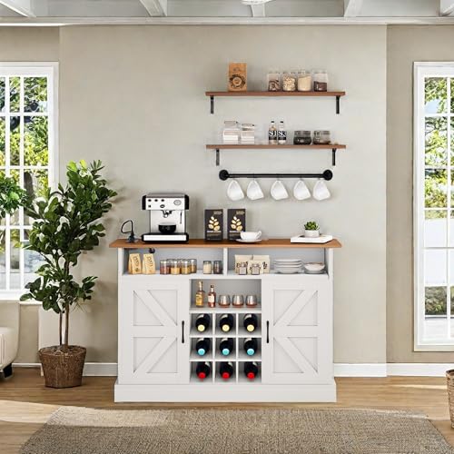 Yitahomefarmhousesideboardbuffetcabinetwithstorage47coffeebarwithpoweroutletwallmountedfloatingshelveswinebarcabinetforkitchenlivingroomwhite Urban Country Home Decor Yitahome farmhouse sideboard buffet cabinet with storage 47 coffee bar with power outlet wall mounted floating shelves wine bar cabinet for kitchen living room white urban country home decor