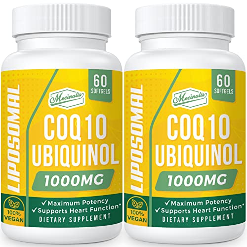 Mecinalis 1000mg Liposomal CoQ10 Softgels | Better Absorption CoQ10 Ubiquinol Supplement | Heart...